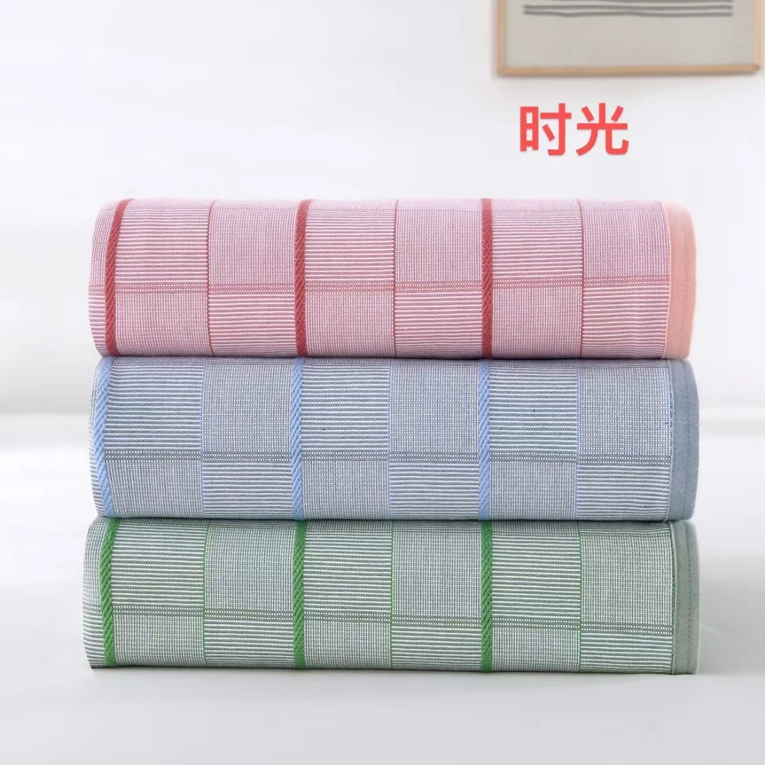 臻品老粗布精梳棉粗布软凉席色织老粗布基础款凉席三件套