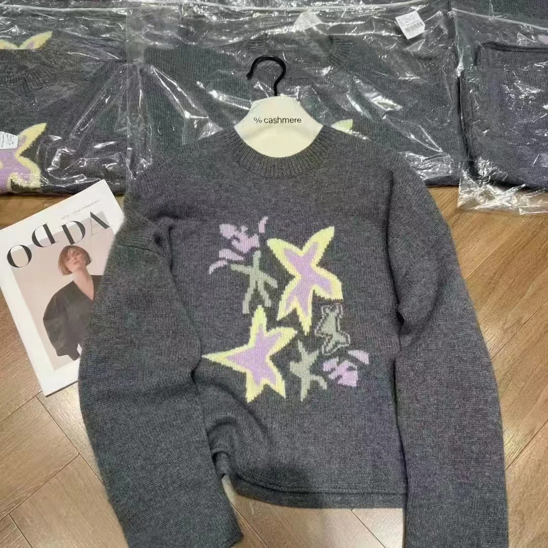 新品～100纯山羊绒加厚短款宽松毛衣