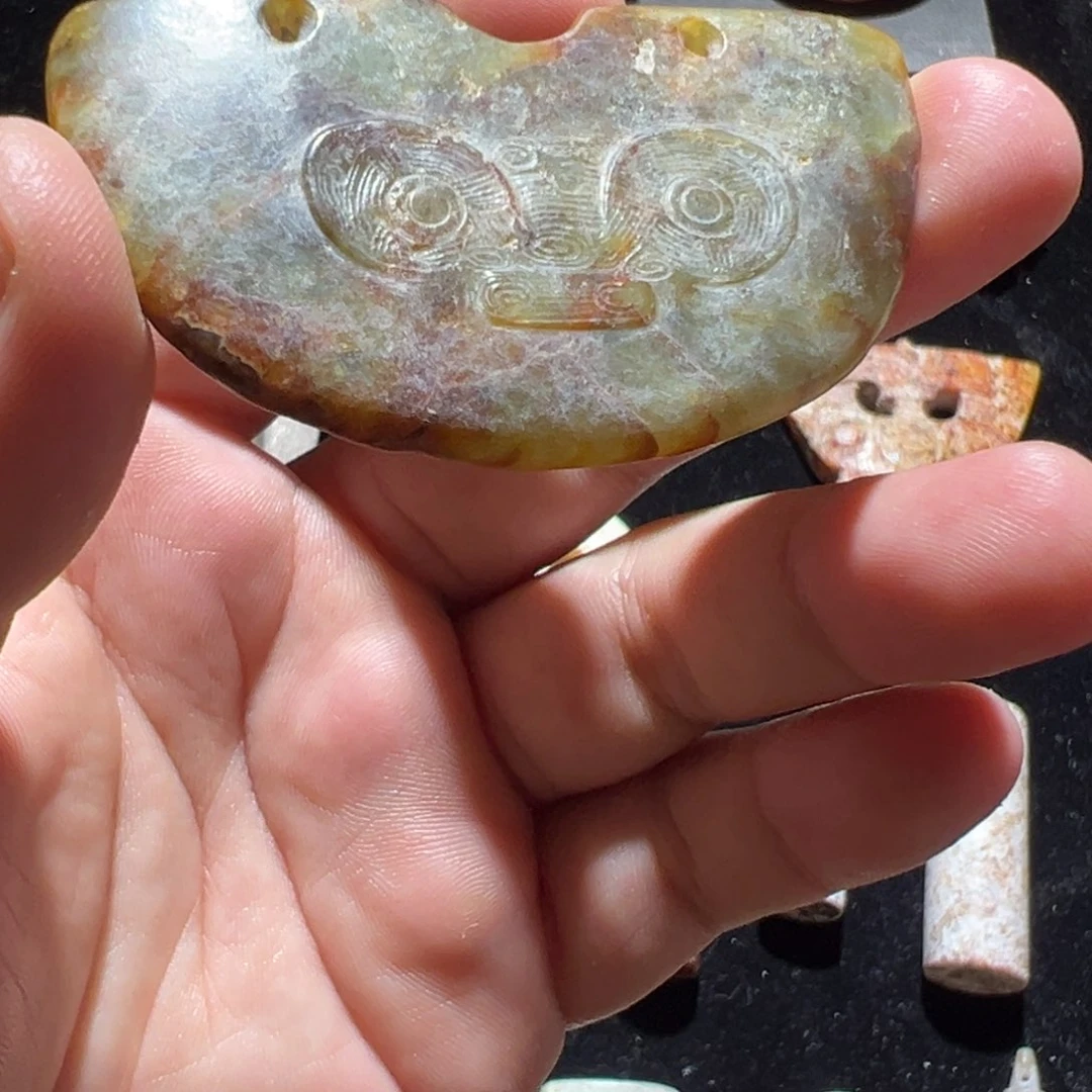 老*兽面纹硬料的玉璜