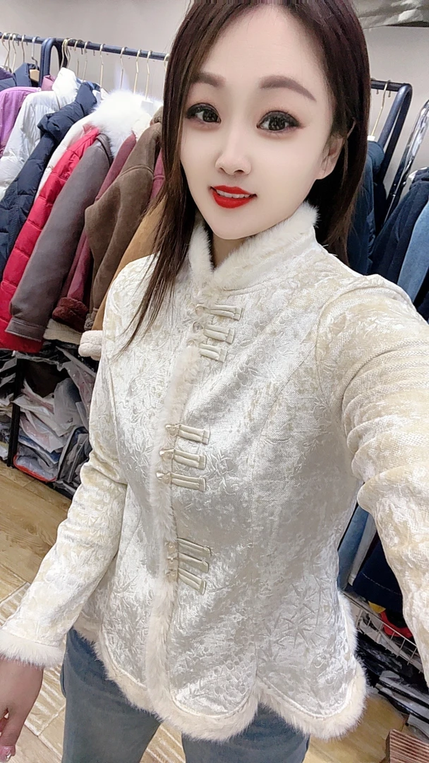 【黄静推荐】欧货年款新中式提花显瘦打底衫