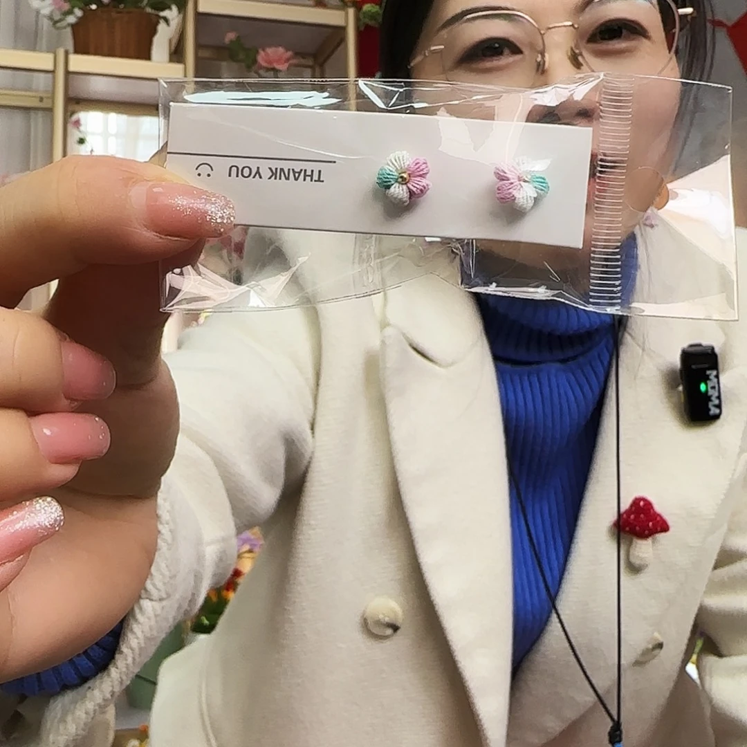 手工钩织制作耳钉