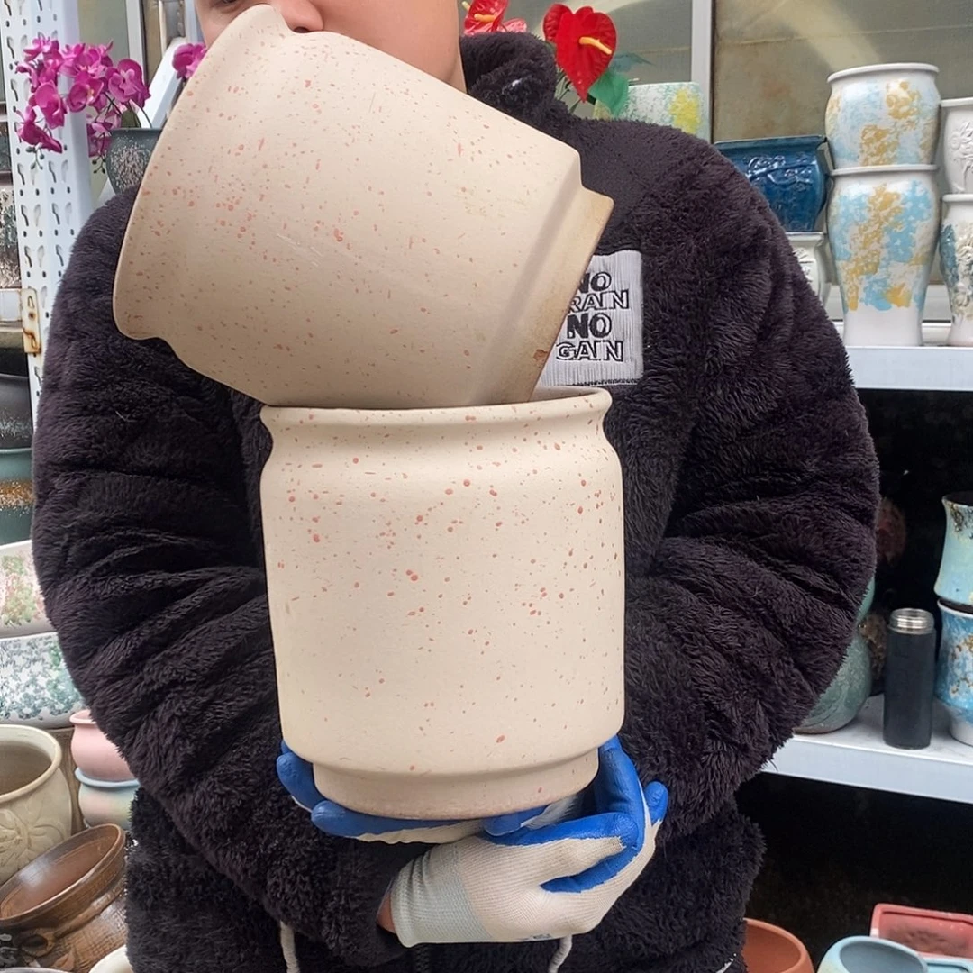 紫砂花盆18高21瑕疵处理