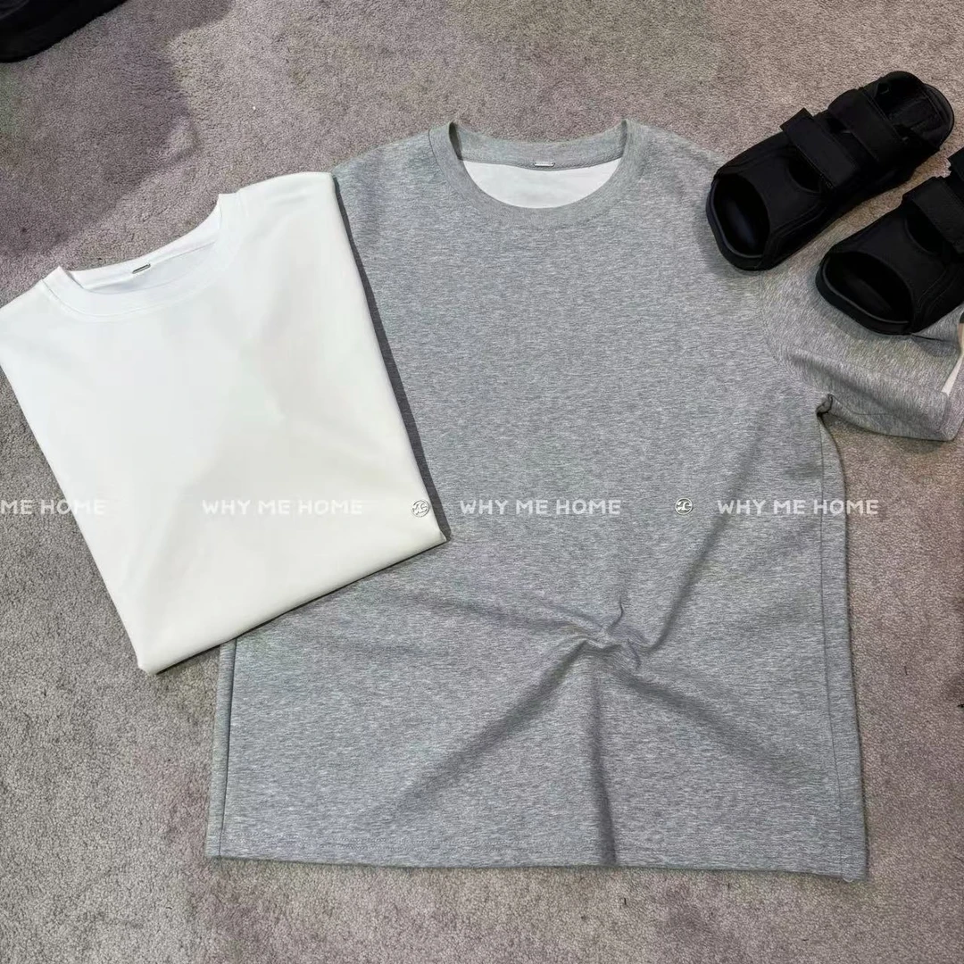 简约百搭金属小标宽松短袖T恤22093