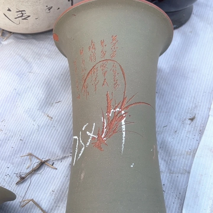 红陶紫砂兰花盆微瑕