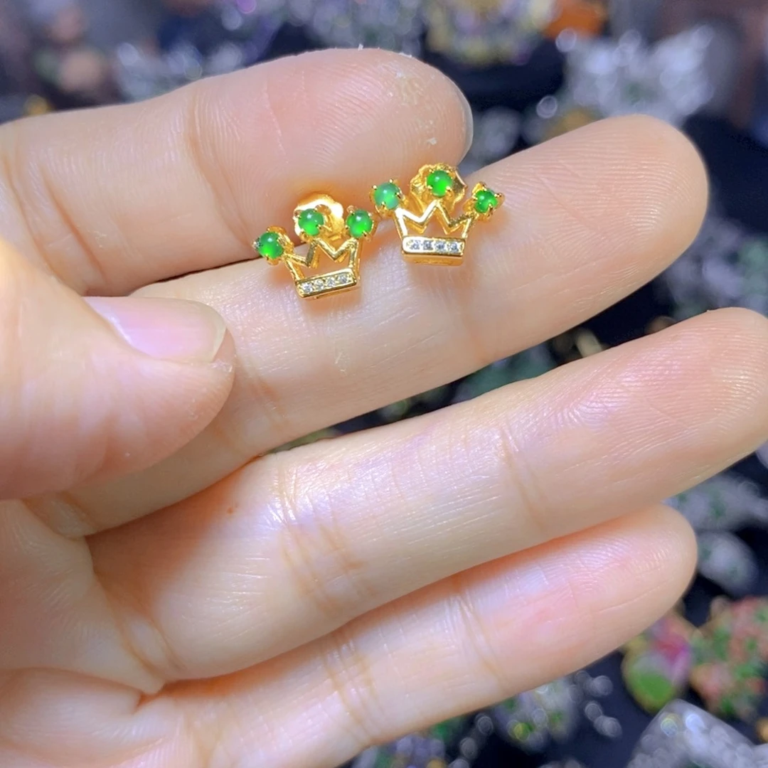翡翠银S925镶嵌吊坠(不含链)天然资源