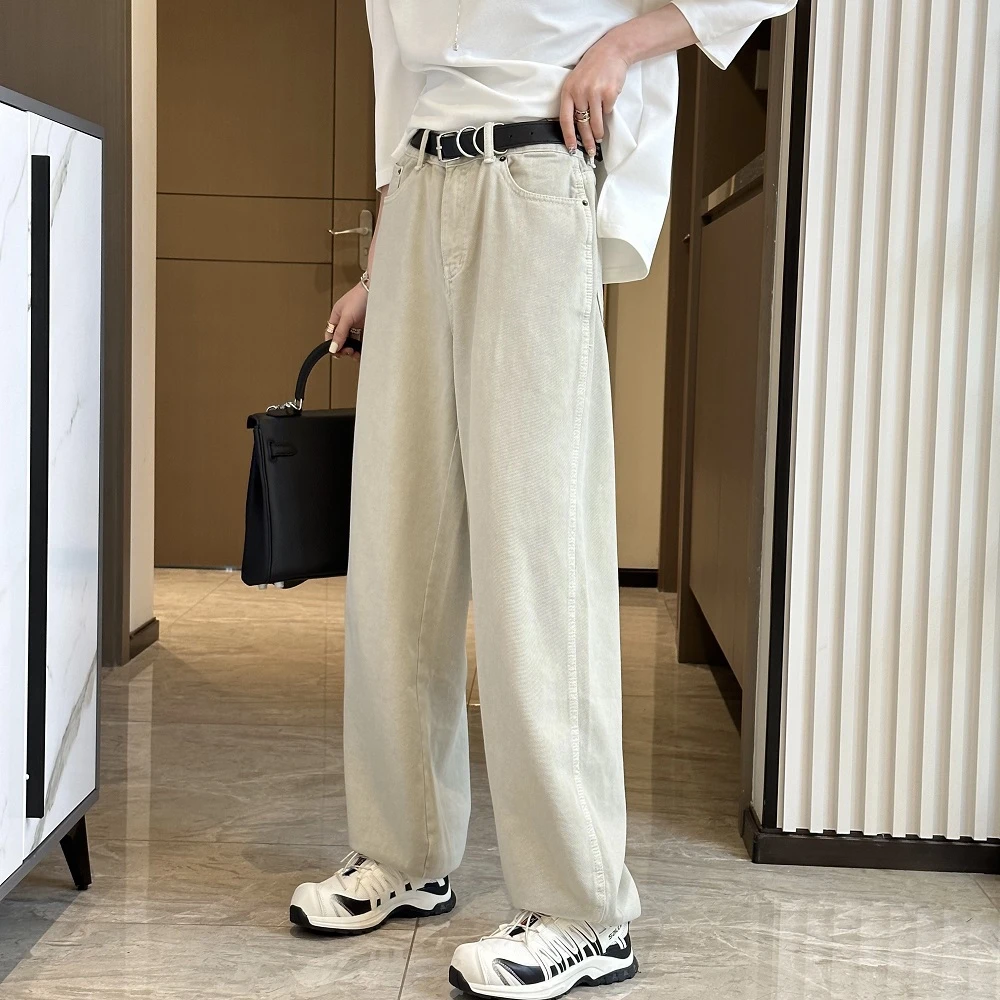 年终大促   时尚休闲百搭洋气宽松水洗灰色牛仔裤J9997576