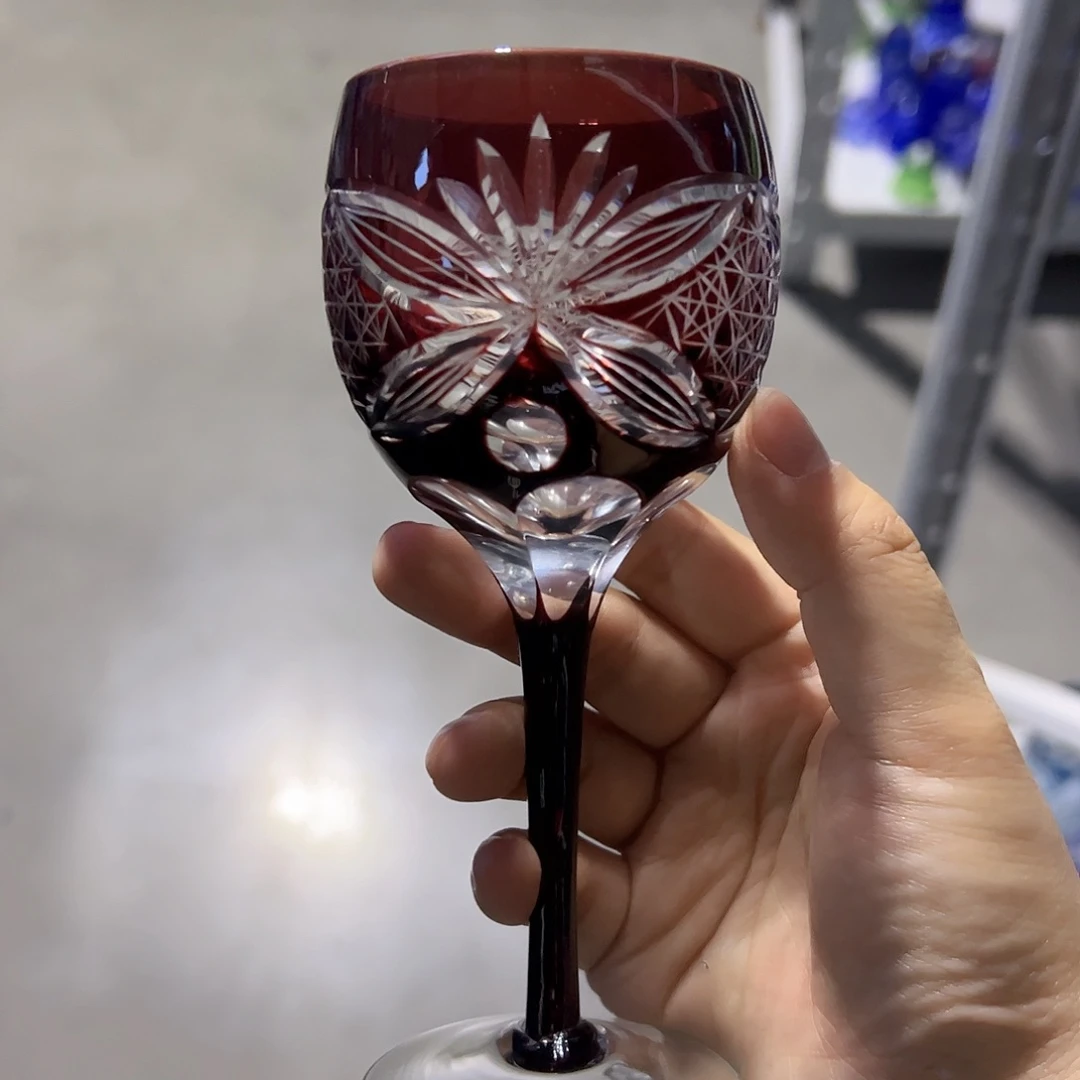水晶玻璃高脚款微瑕一个