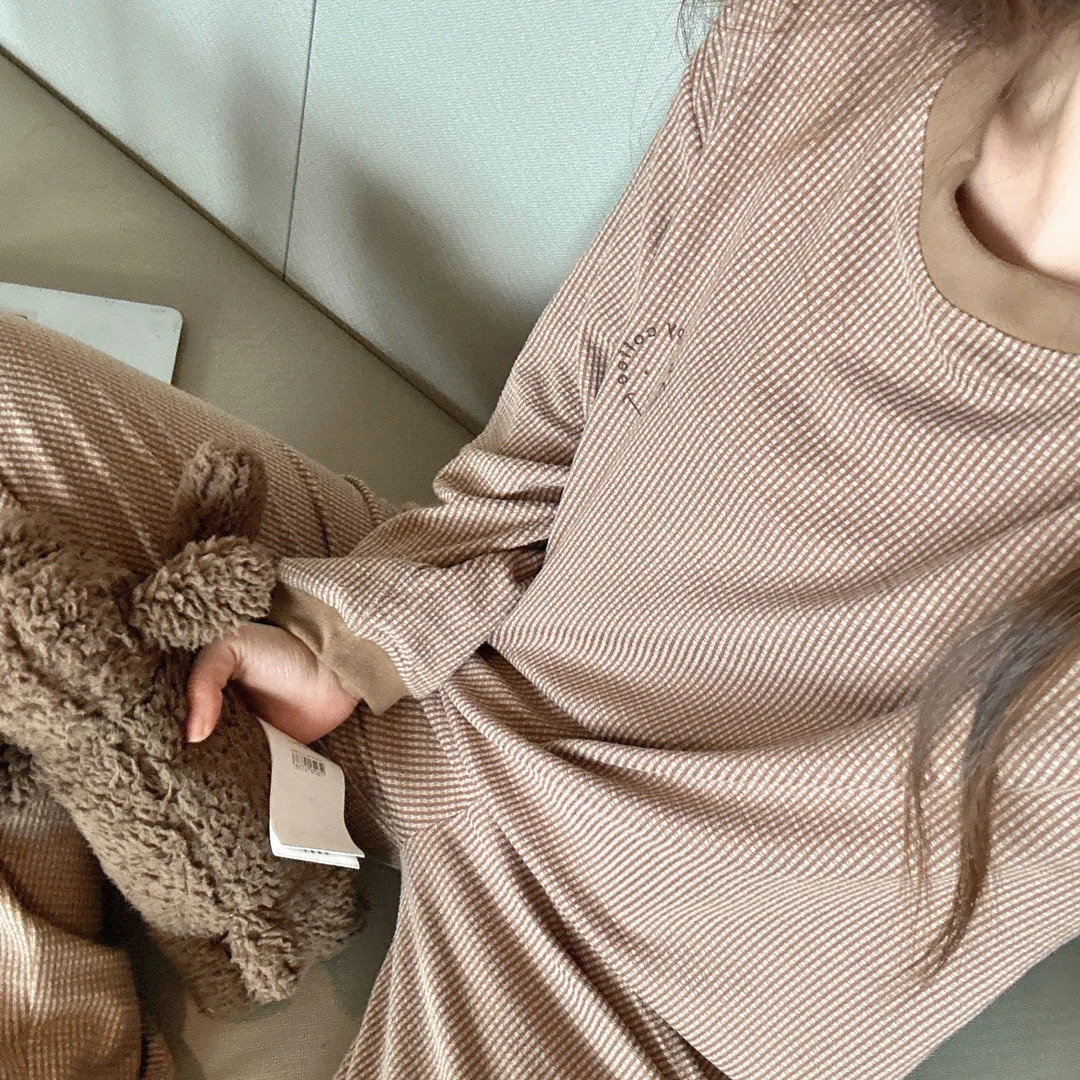 【清货】韩版春秋简约家居服套装高质量时髦减龄出门睡觉可穿睡衣女