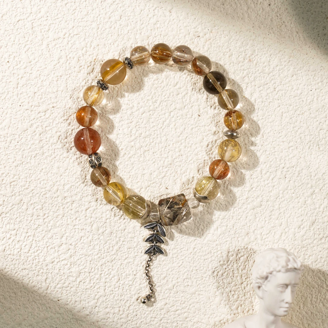 【丰收】彩发晶水晶手串（天然珠宝多样性发其一）