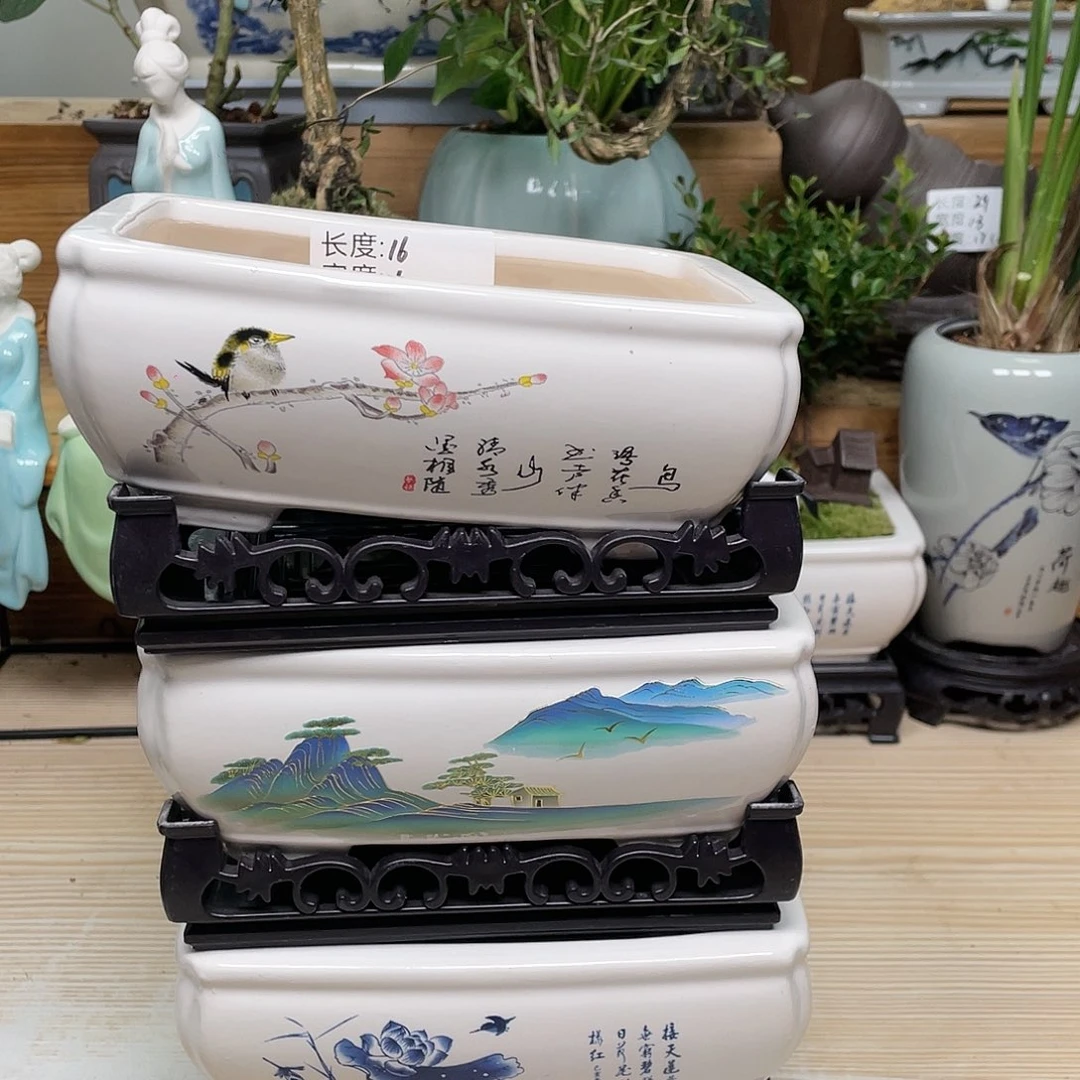 紫砂花盆陶瓷艺术花盆陶瓷