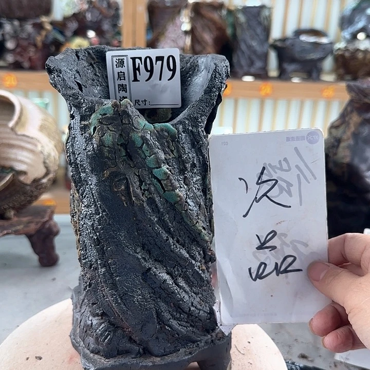 紫砂花盆景德镇陶瓷多肉979