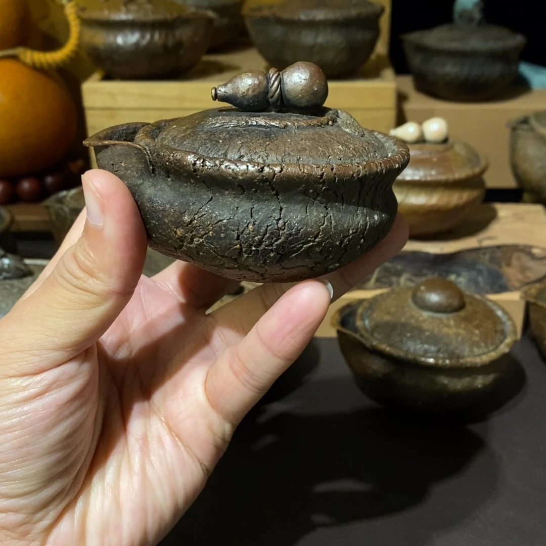 鉄***斎手工制作柴烧宝瓶葫芦