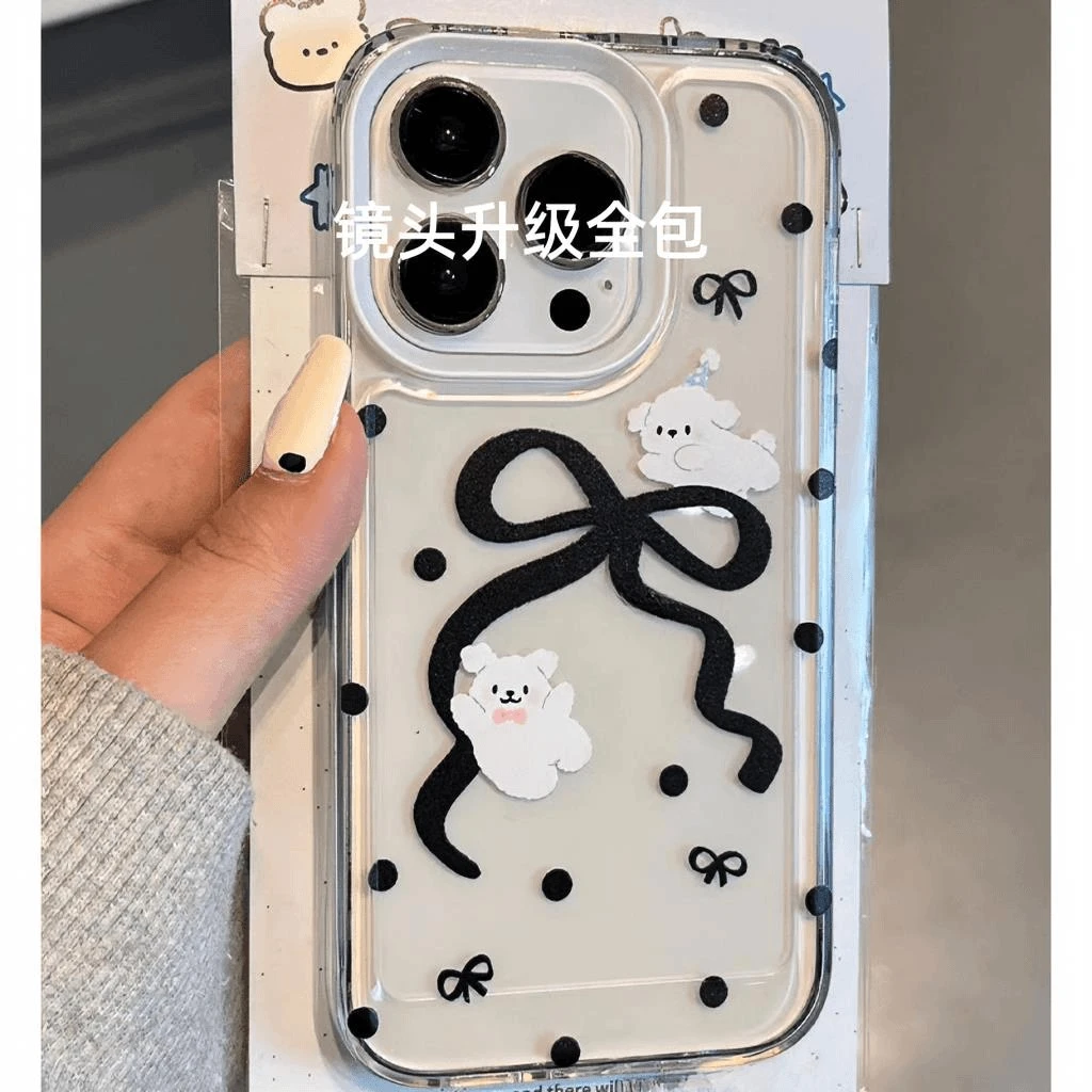 黑蝴蝶适用苹果16PROMAX手机壳iPhone15爆款14创意13透明12可爱/X