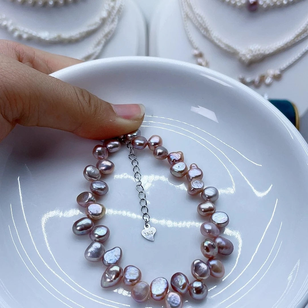 银S925镶嵌手绳淡水珍珠8****姨