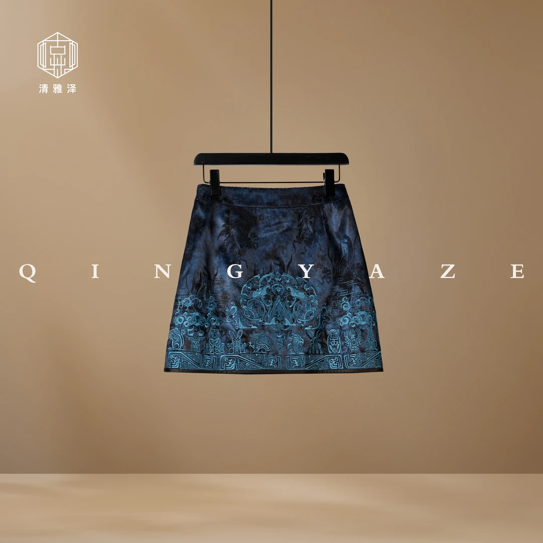 蜀·三星堆！重工刺绣人丝提花新中式裙裤！GZ6169