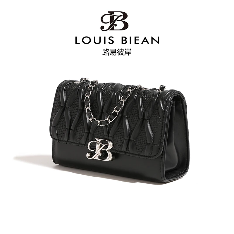 2025新款路易彼岸新款单肩斜挎包小包9915黑色