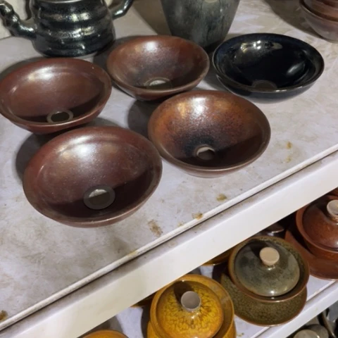 用***6茶盏建阳建盏微瑕茶漏