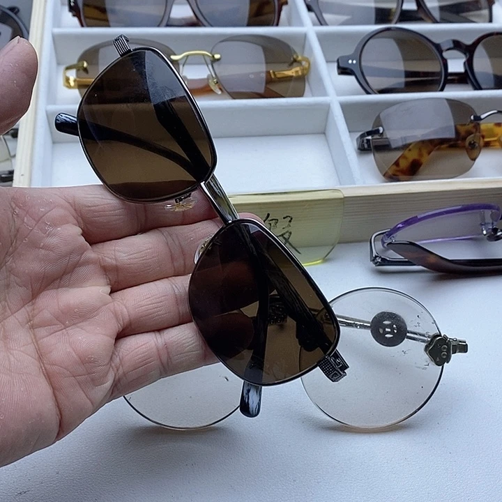 全框款水晶石头眼镜