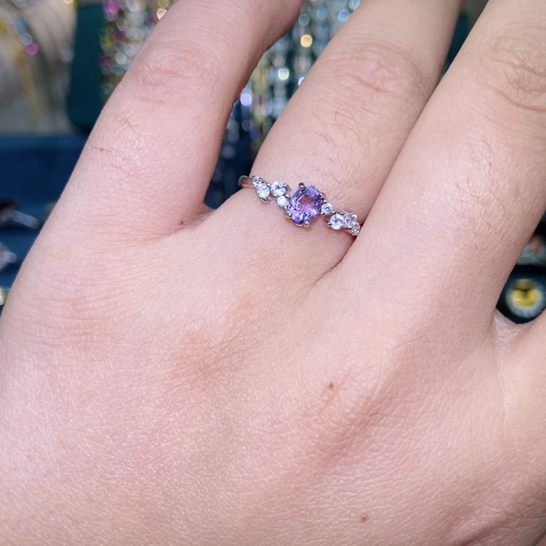 戒指紫晶银S925镶嵌
