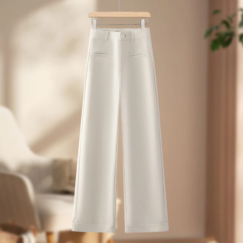 小众炸街高级感女装2025夏季新款高腰显瘦垂感休闲裤宽松直筒裤子