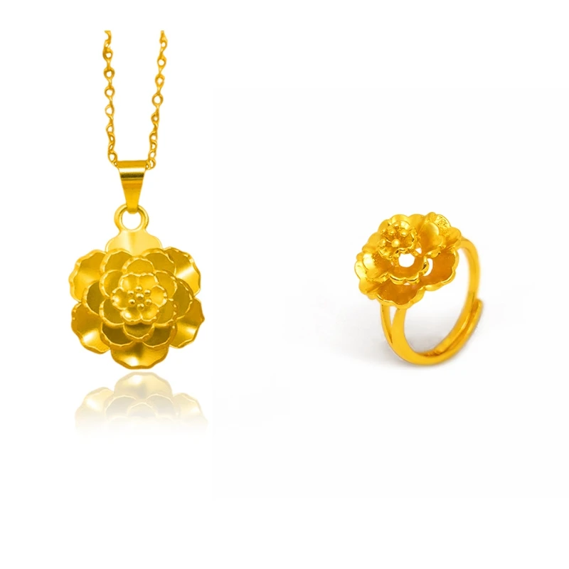 【Y.】K时尚匠心牡丹花合金吊坠套装SCD04+SCJ01