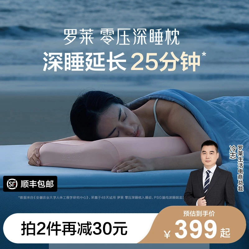 【罗莱·总裁专属】零压深睡枕记忆绵枕芯柔软透气护颈枕头送礼盒装