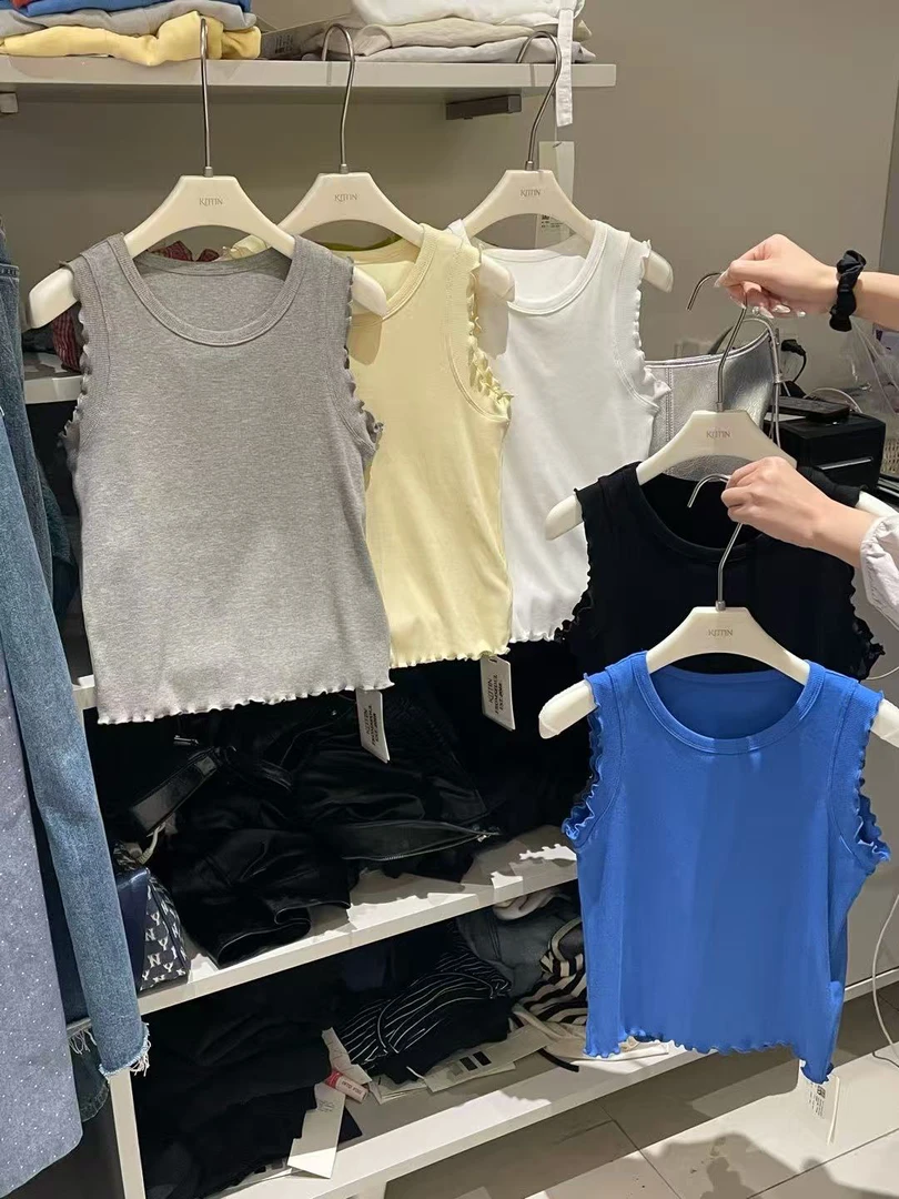 T恤背心无袖花边洋气上衣