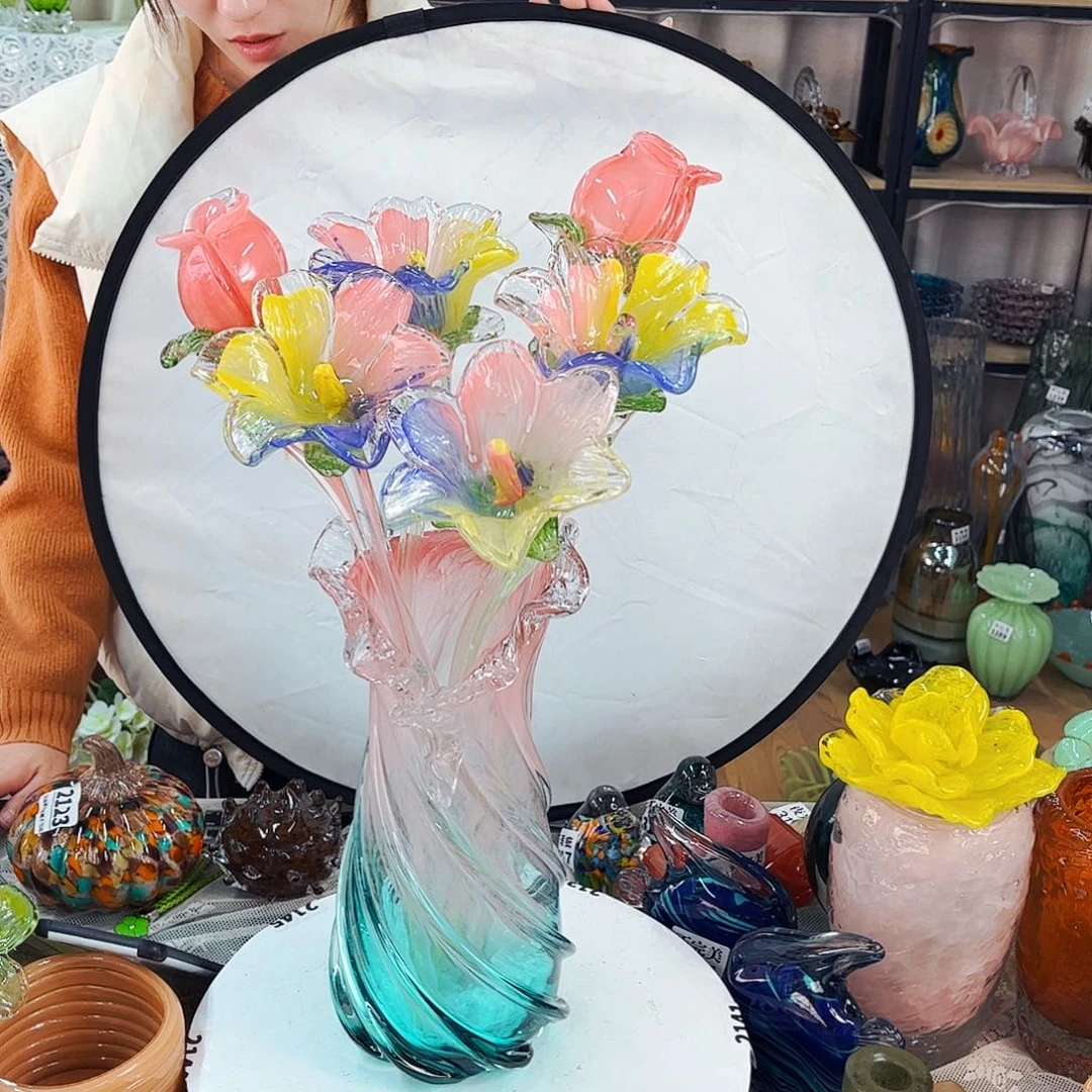 6花1瓶 家悦琉璃工艺品