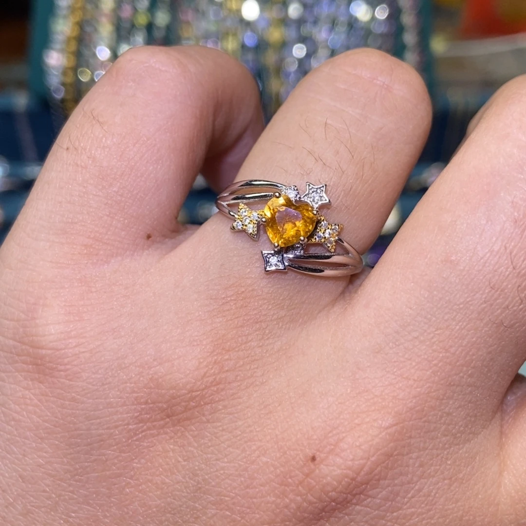 碧玺戒指银S925镶嵌