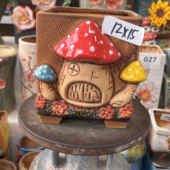 紫砂花盆粗陶材质多肉花盆