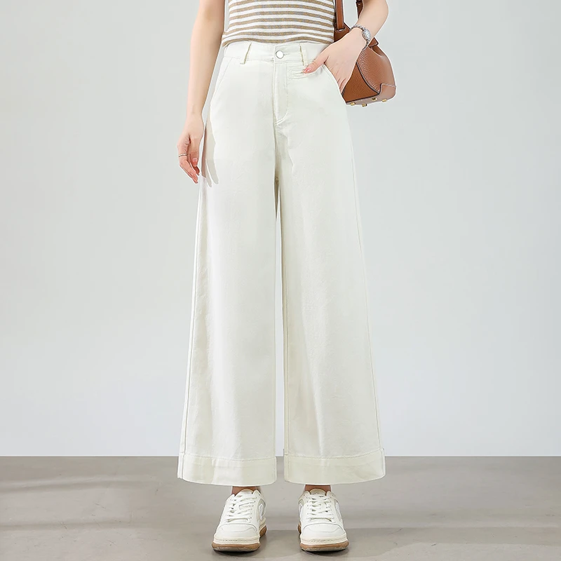 春夏阔腿裤高腰休闲裤女显瘦薄款百搭垂感宽松气质九分裤子2591