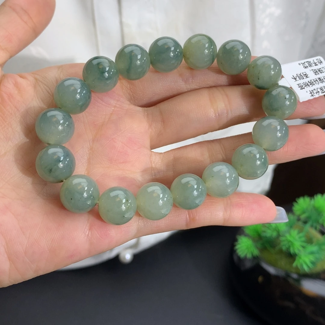 翡翠未镶嵌手串卡11.8胶润飘花手串