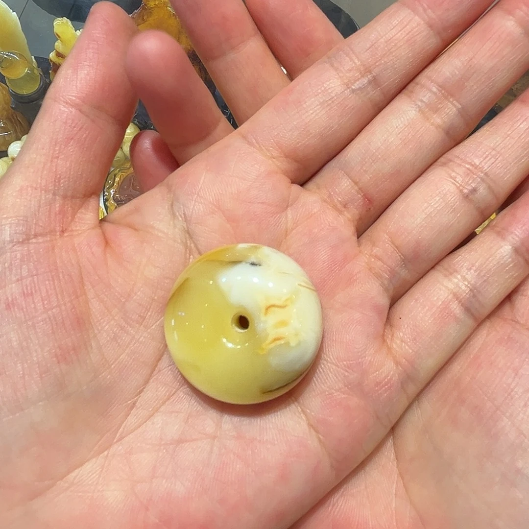 琥珀未镶嵌吊坠(赠链)平安扣