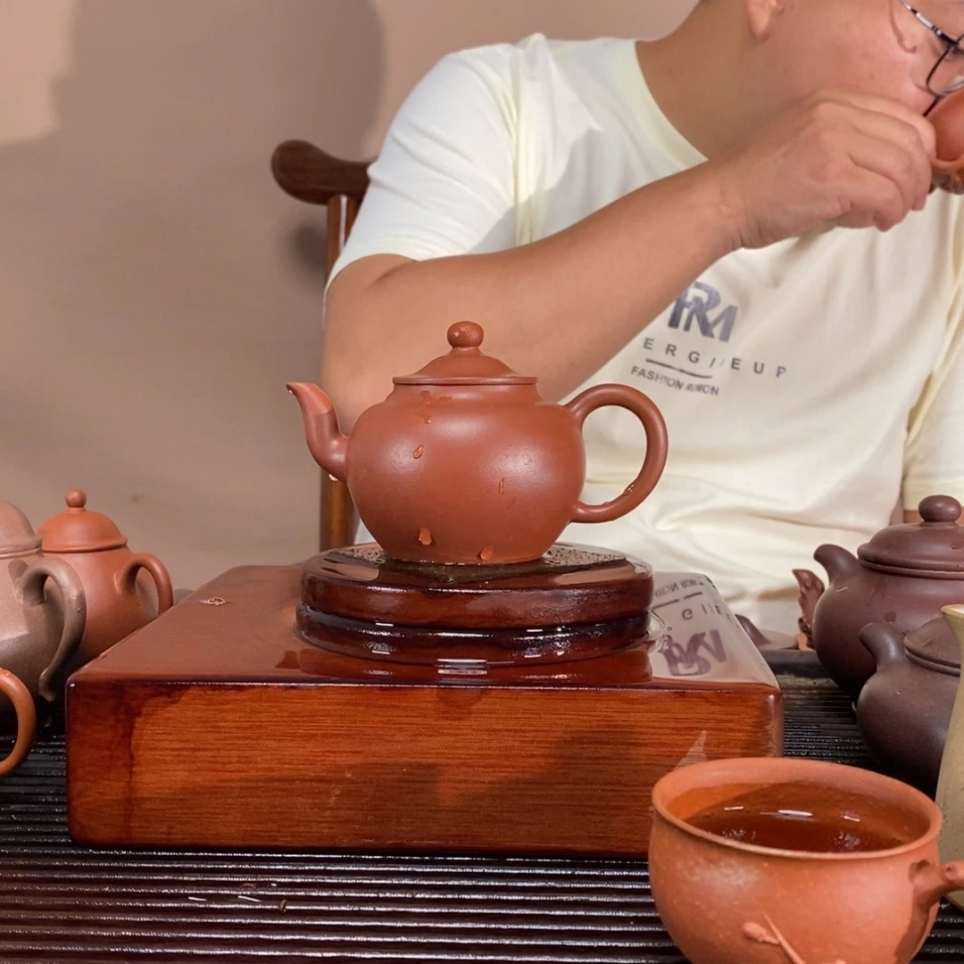 茶壶紫砂高端160cc红泥立帽