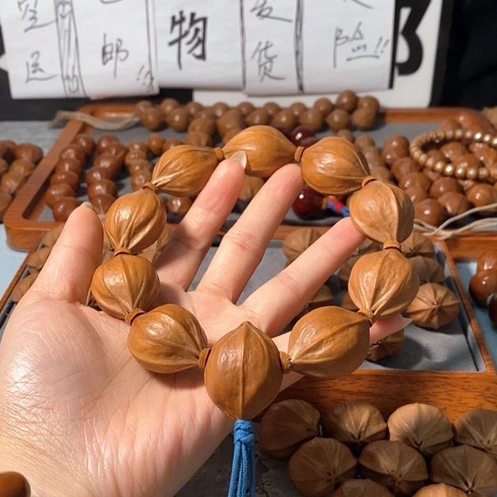 手串橄榄核2342精品4花蒜头铁核9+1颗