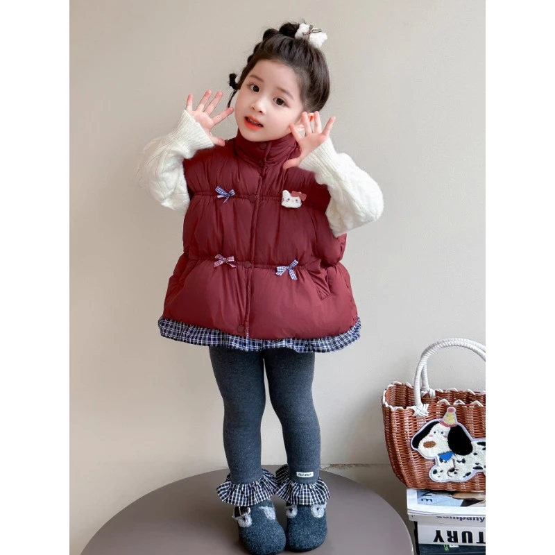女童马甲套装秋冬2025新款韩版女宝宝打底裤洋气时髦冬装儿童衣服