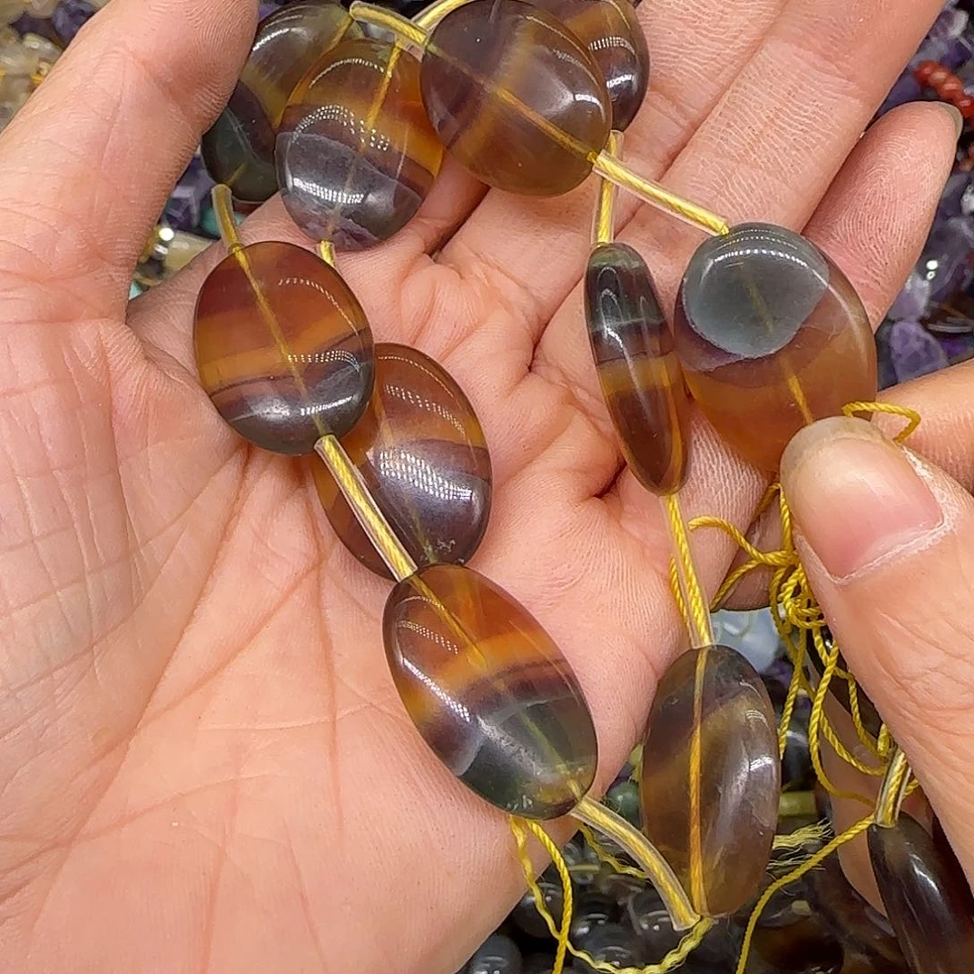 玛瑙/玉髓合金珠宝半成品老矿莹石17mm一条圆饼