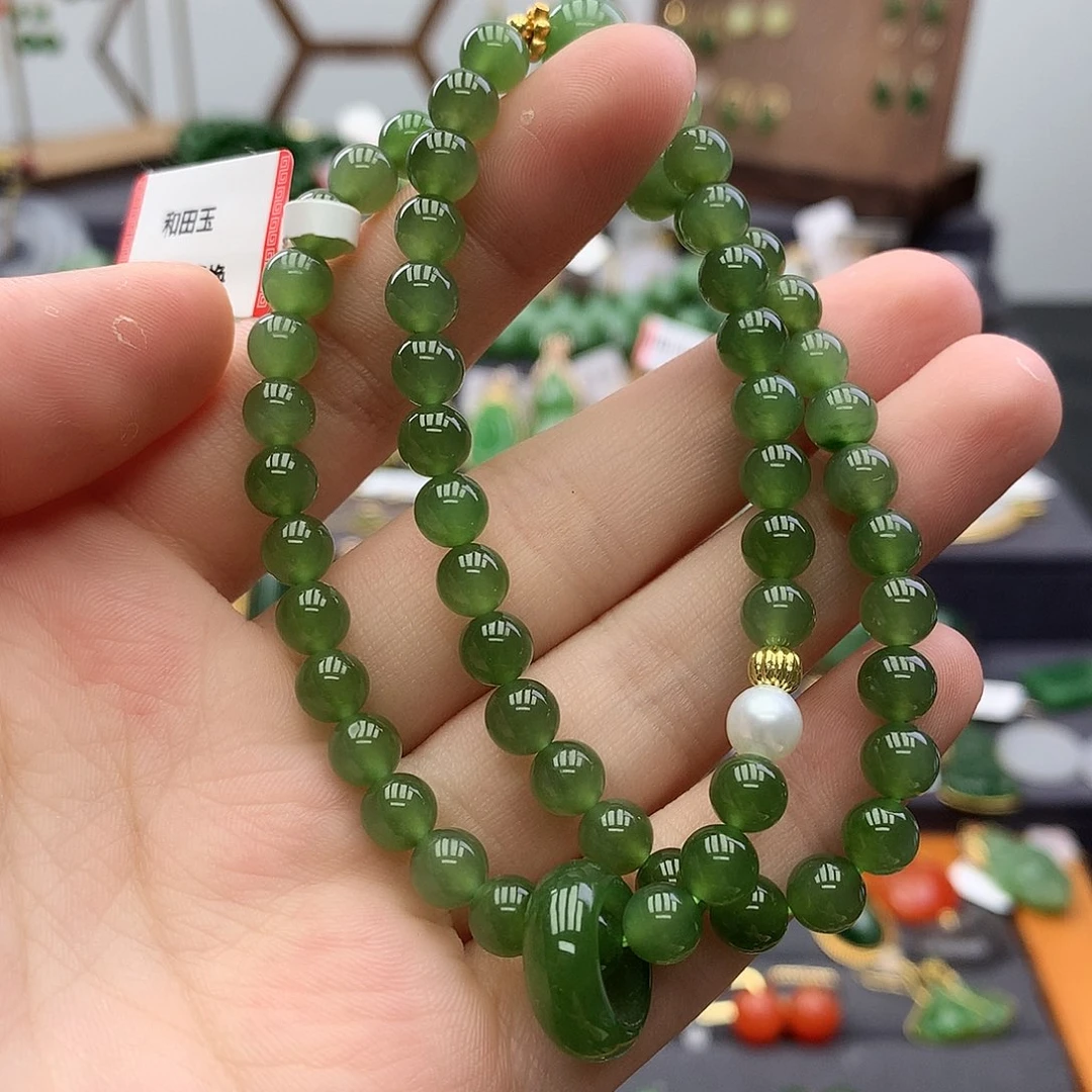 手链未镶嵌和田玉（碧玉）