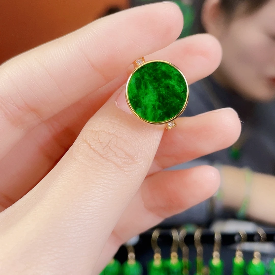 翡翠银S925镶嵌耳饰