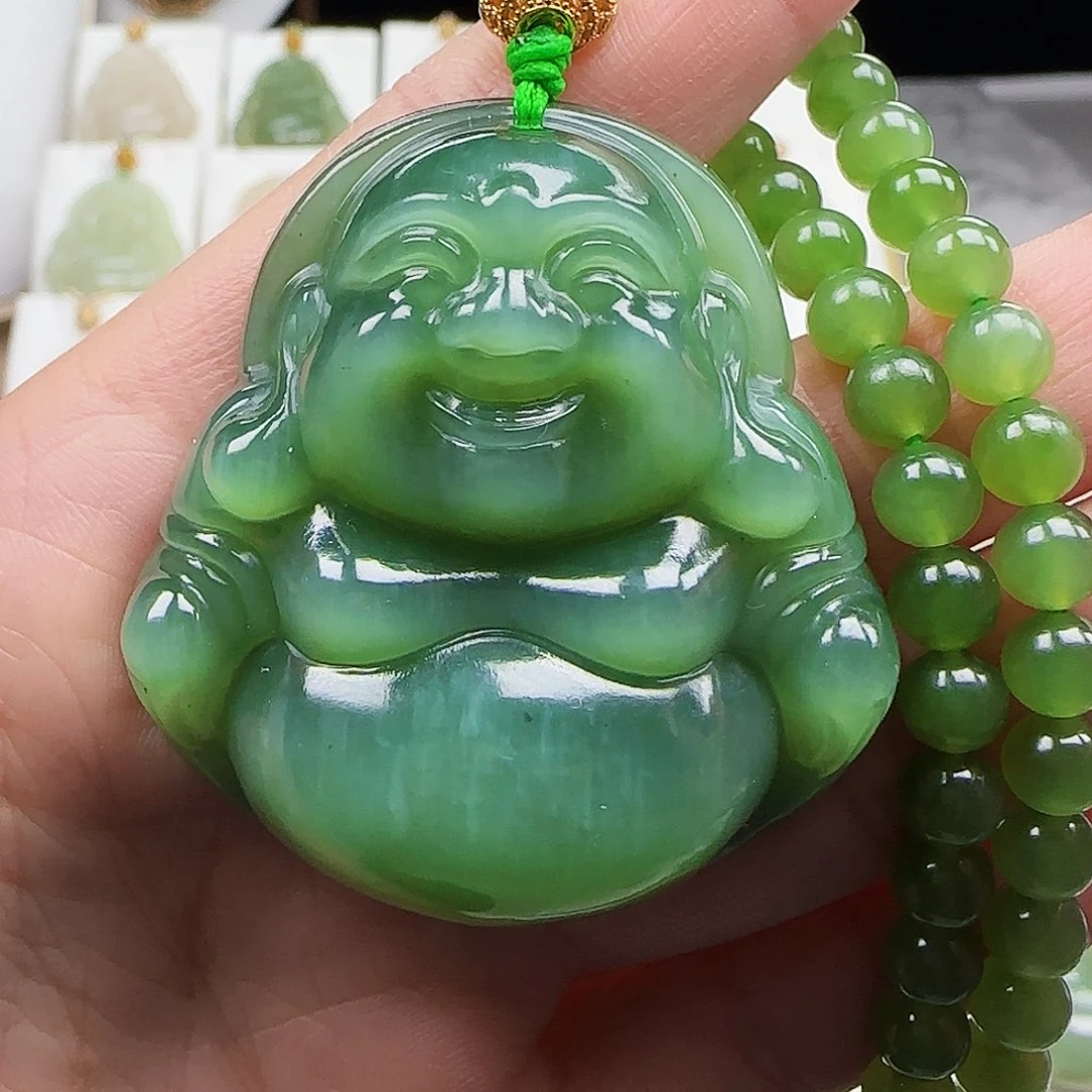 和田玉足金镶嵌颈饰48