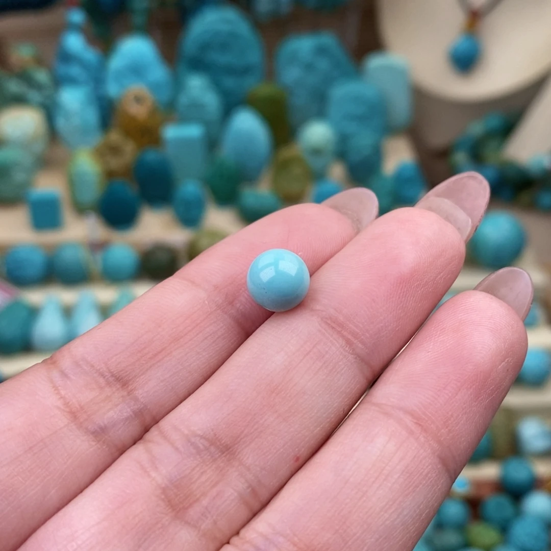 绿松石珠宝奇石未镶嵌海**色