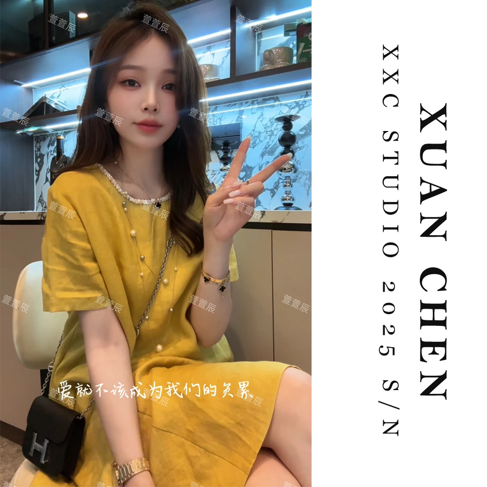 【金色麦穗】夏季休闲衣服女慵懒风连衣裙薄款宽松禅意女裙子#8605