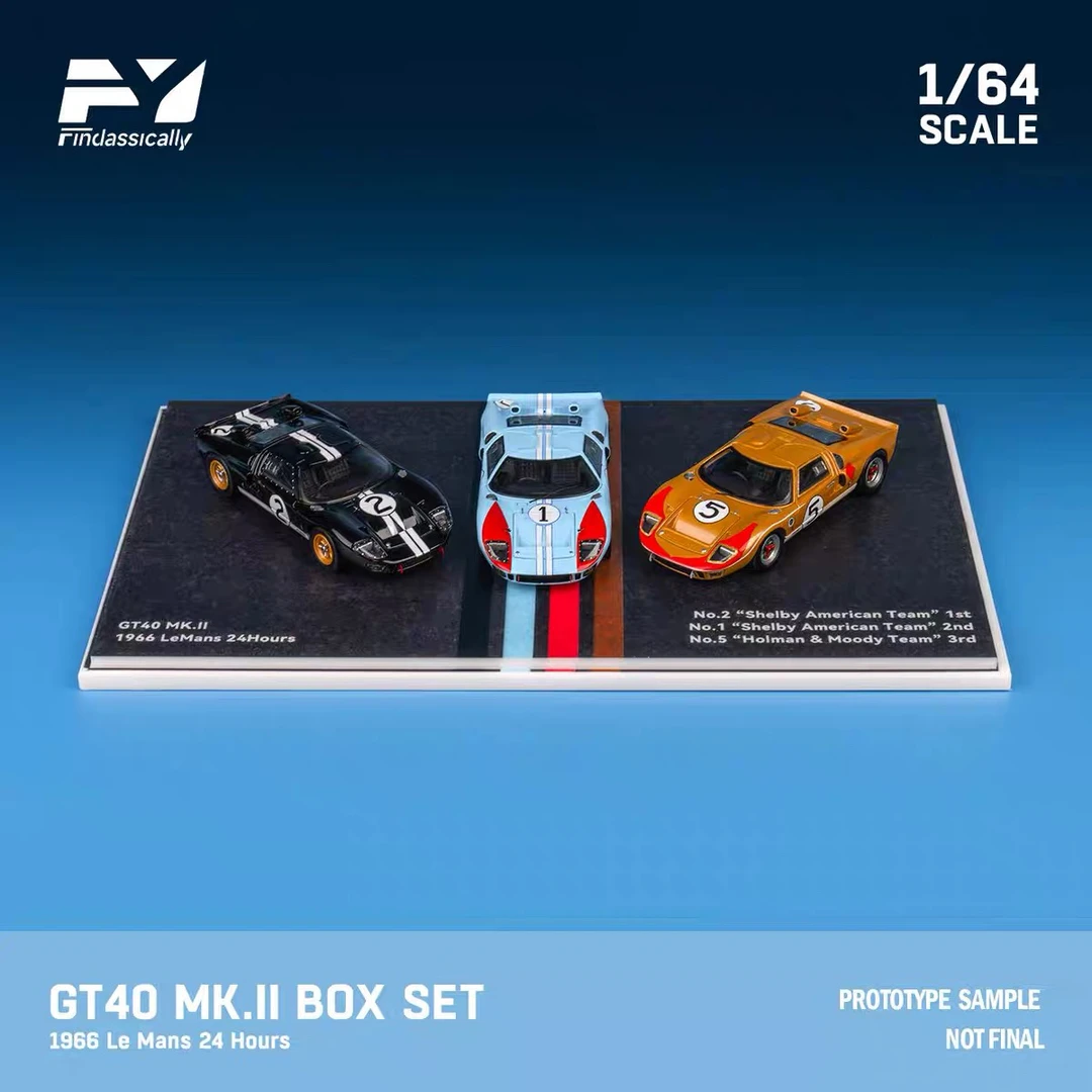 套装车模型 1:64 三车套装GT40 Mk1 1968年勒芒24小时耐力赛冠军