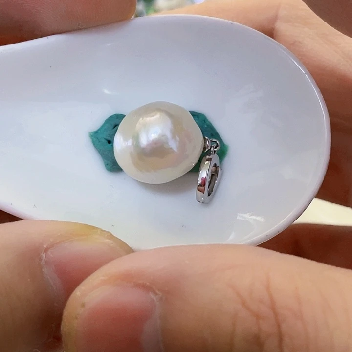 淡水珍珠吊坠(不含链)银S925镶嵌