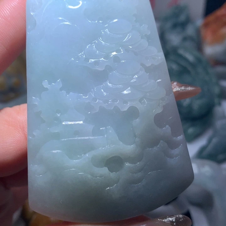 翡翠未镶嵌颈饰保真天然A货翡翠