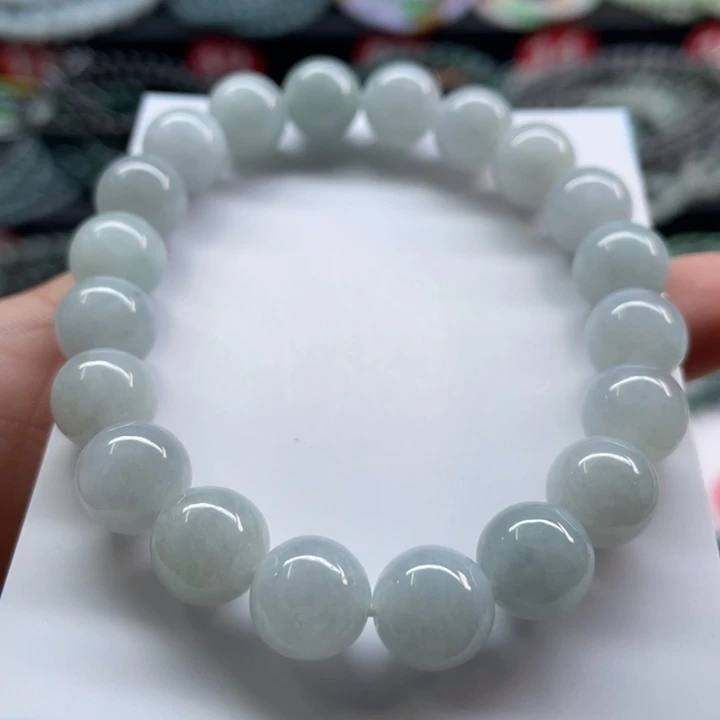 翡翠手链未镶嵌卡10有小纹