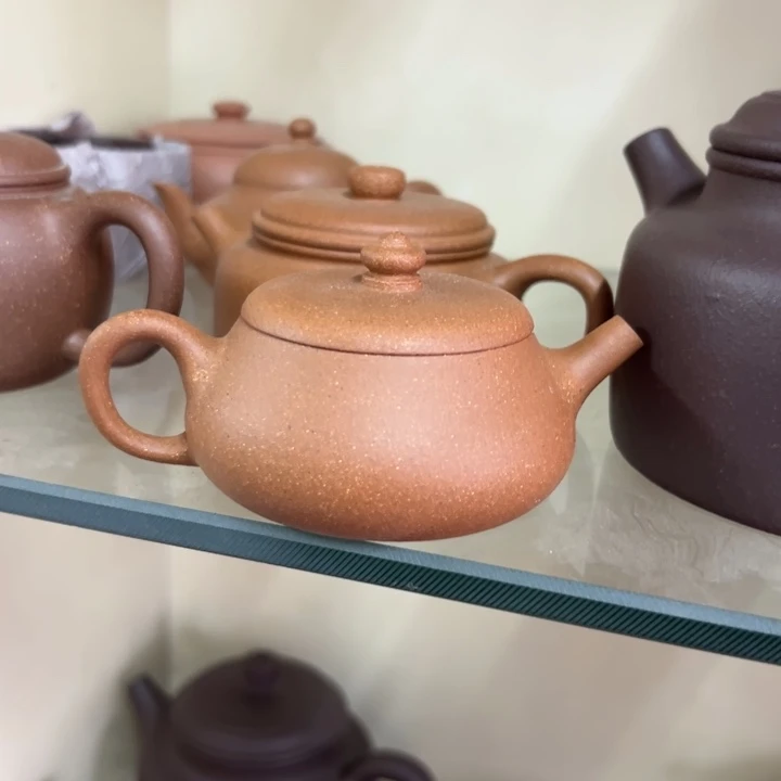 紫砂茶壶五彩矮飘130c c