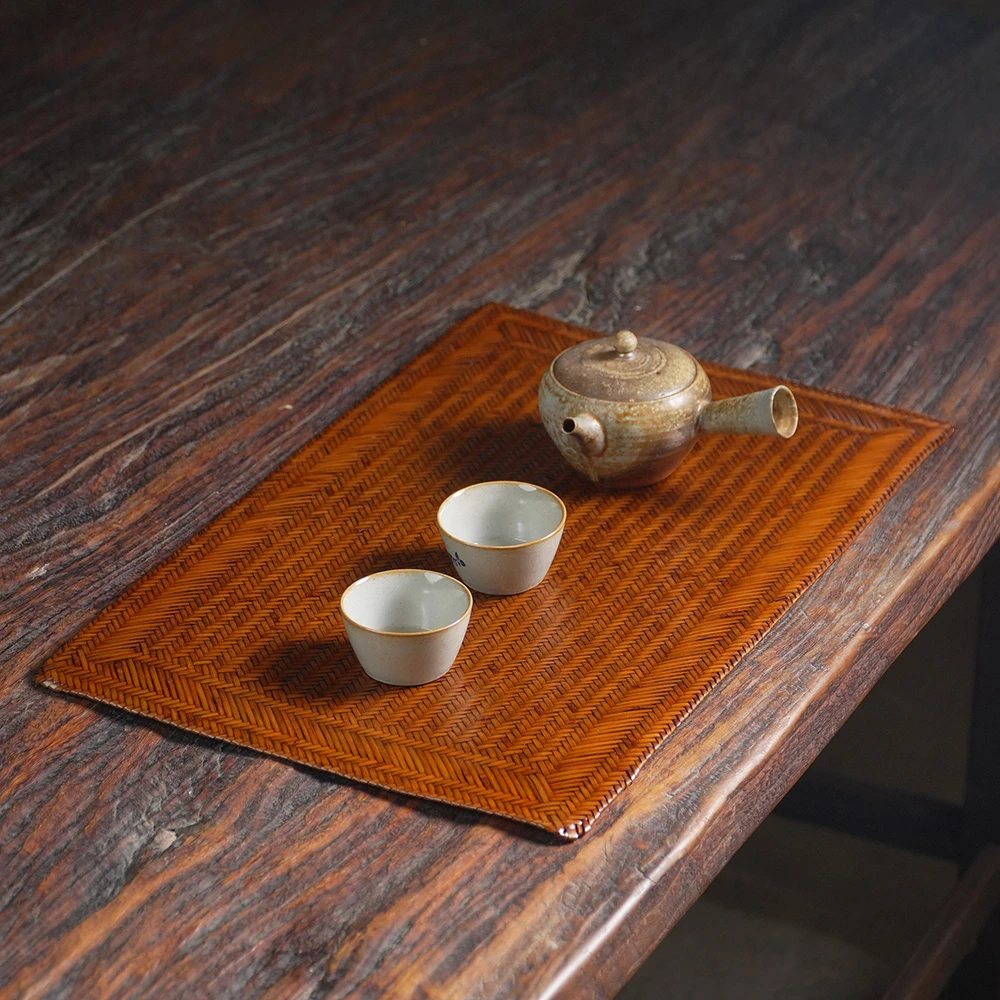 （清舍） 竹编茶垫/清巧舍/非遗手工竹编/茶配件茶周边/中式美学