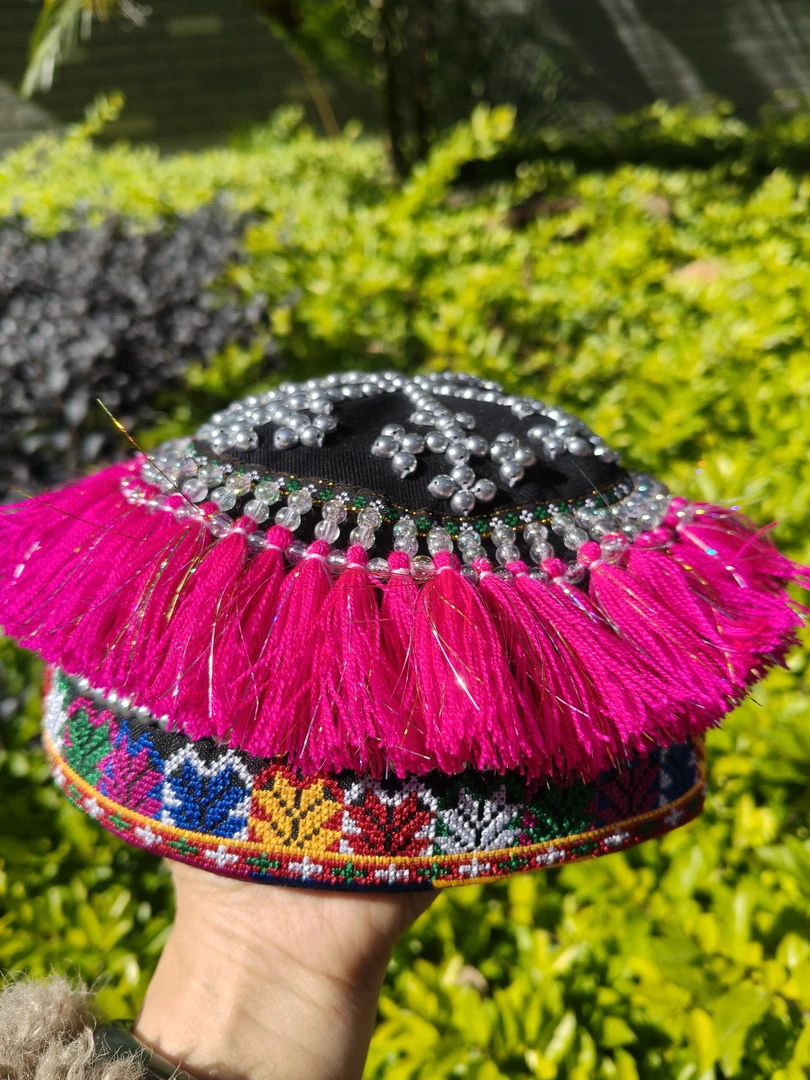 云南傣族儿童帽少数民族特色绣花头饰民族风女童圆帽