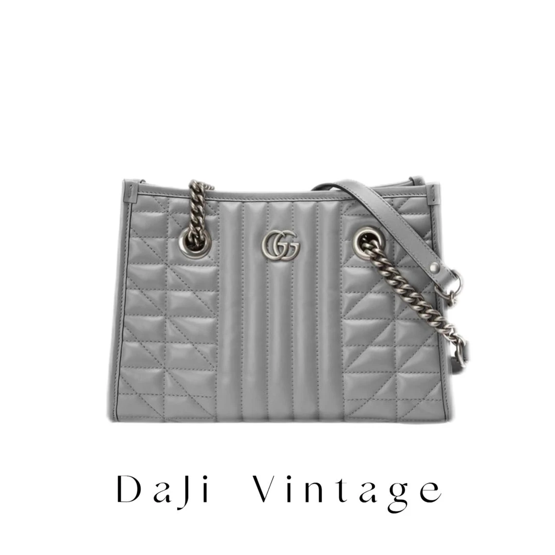 大吉中古/Gucci古驰灰银马蒙托特单肩包